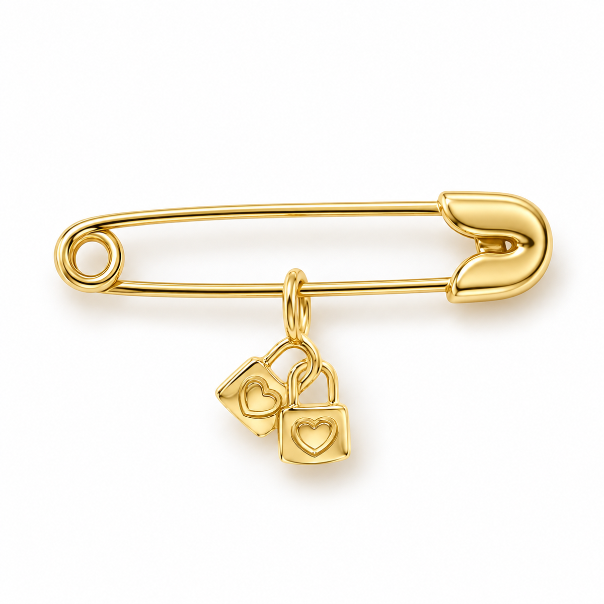 Carly Solid Gold Double Heart Locket Charm