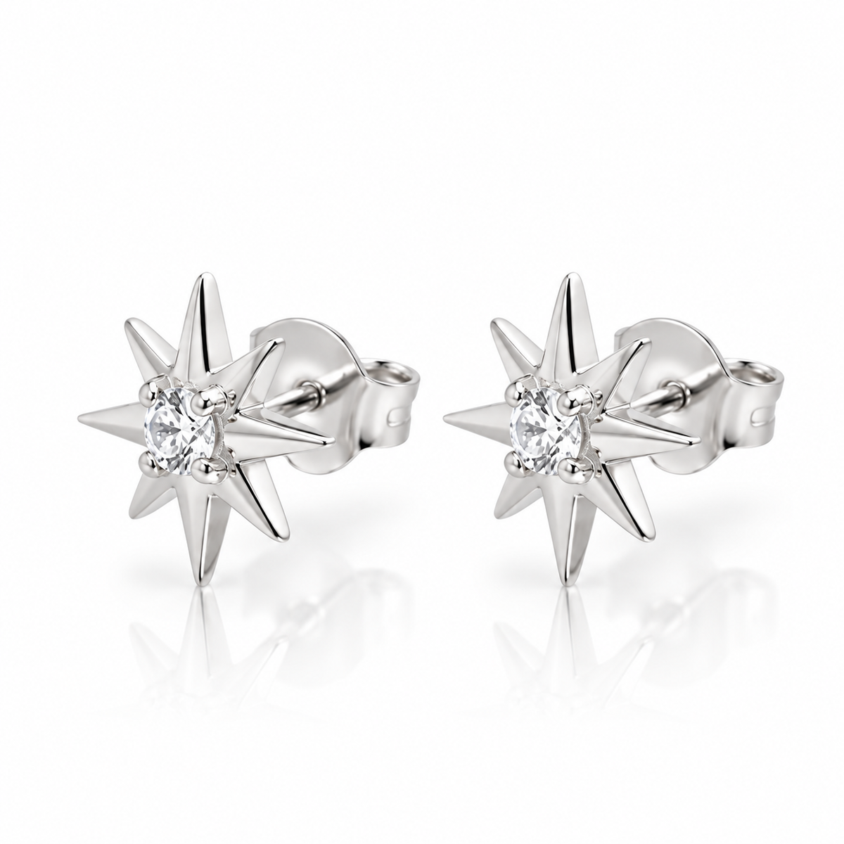 Sandra Sterling Silver Dazzling North Star Studs