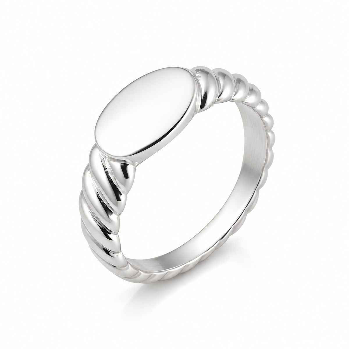 Brandy Sterling Silver Twisted Signet Ring