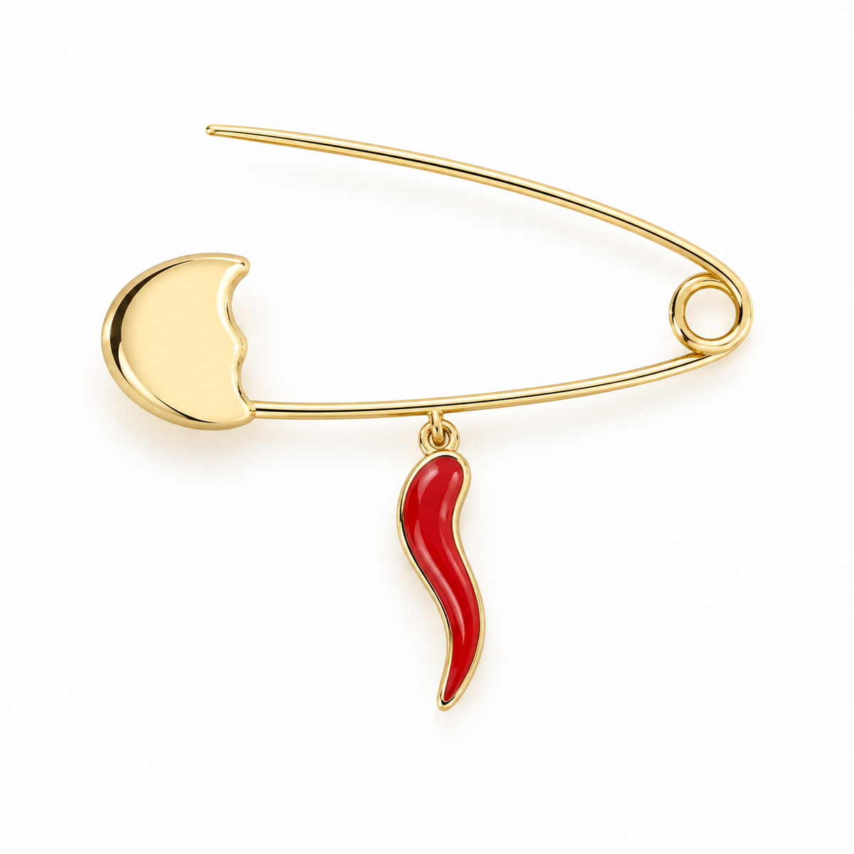 Gabriella Solid Gold and Enamel Horn Charm Baby Pin