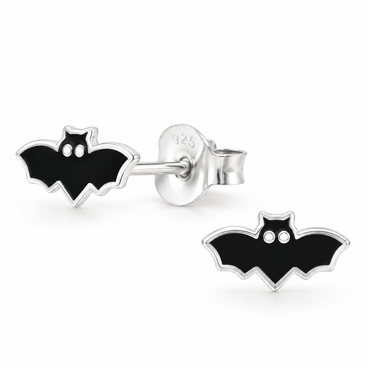 Bryony the Bat Sterling Silver and Enamel Stud Earrings