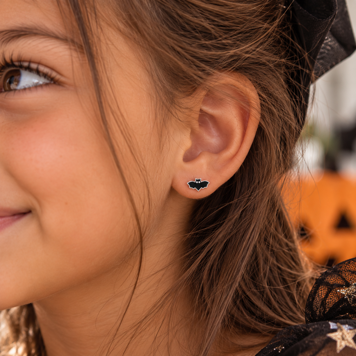 Bryony the Bat Sterling Silver and Enamel Stud Earrings
