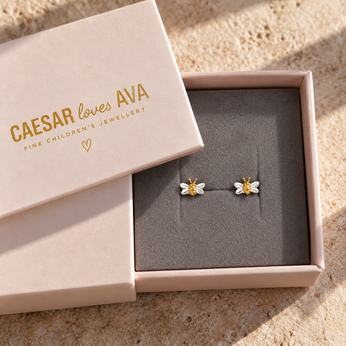 Chloe Two-Tone Sterling Silver Buzzing Bee Studs