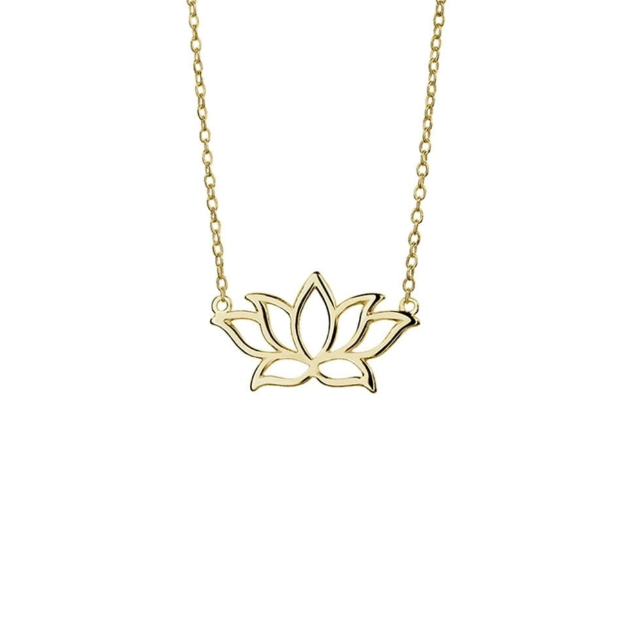 Lucia Sterling Silver and Gold Plated Silver Lotus Necklace - Caesar Loves Ava