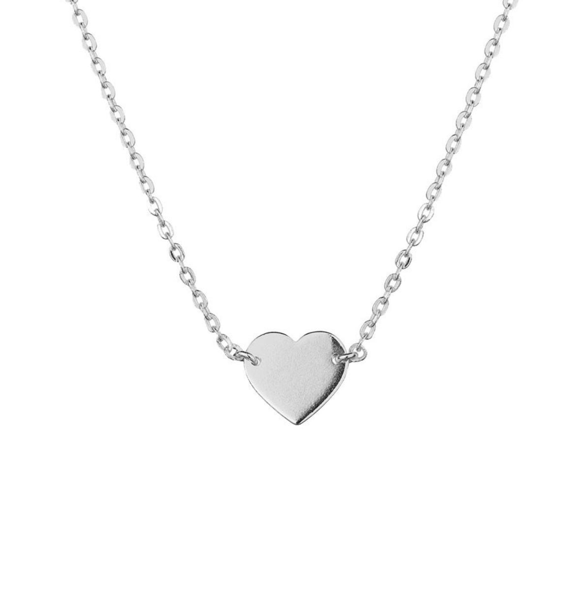 Hazel Sterling Silver and Gold Plated Silver Flat Heart Necklace - Caesar Loves Ava