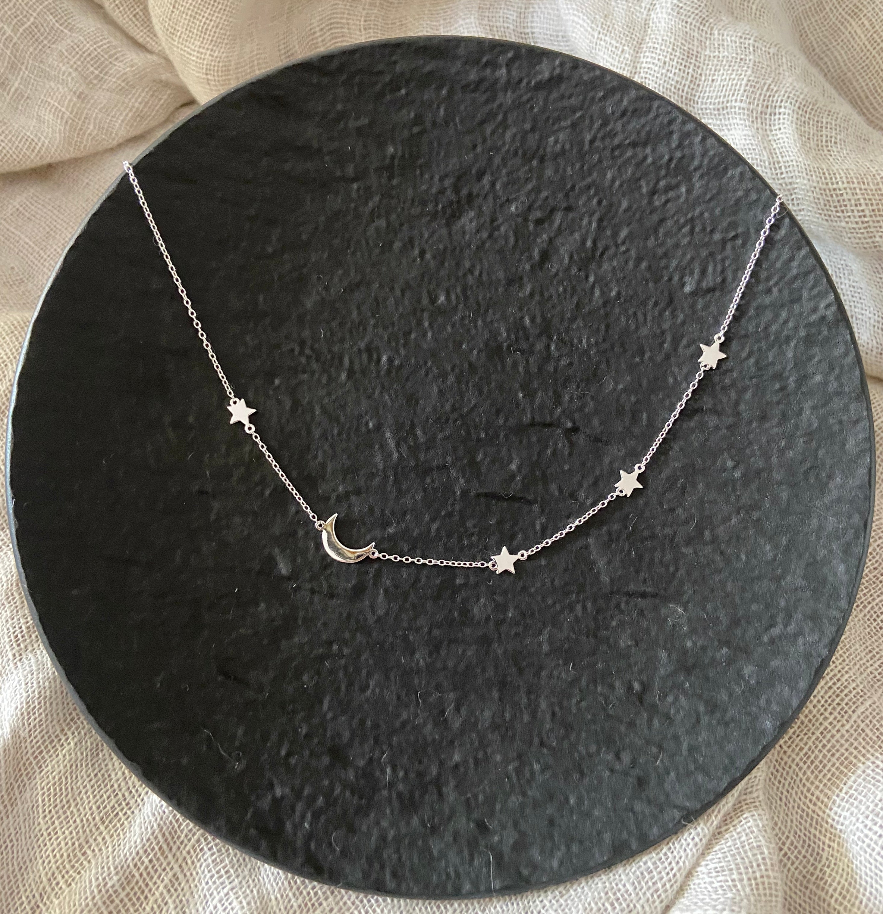 Layla Sterling Silver and Gold Plated Silver Star and Moon Necklace - Caesar Loves Ava