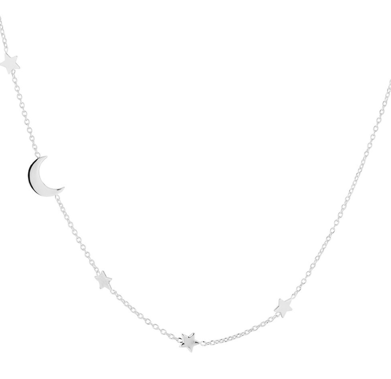 Layla Sterling Silver and Gold Plated Silver Star and Moon Necklace - Caesar Loves Ava