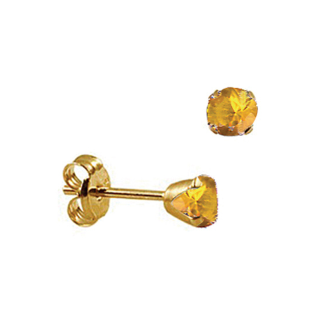 4mm Solid Yellow Gold Birthstone Studs - Caesar Loves Ava