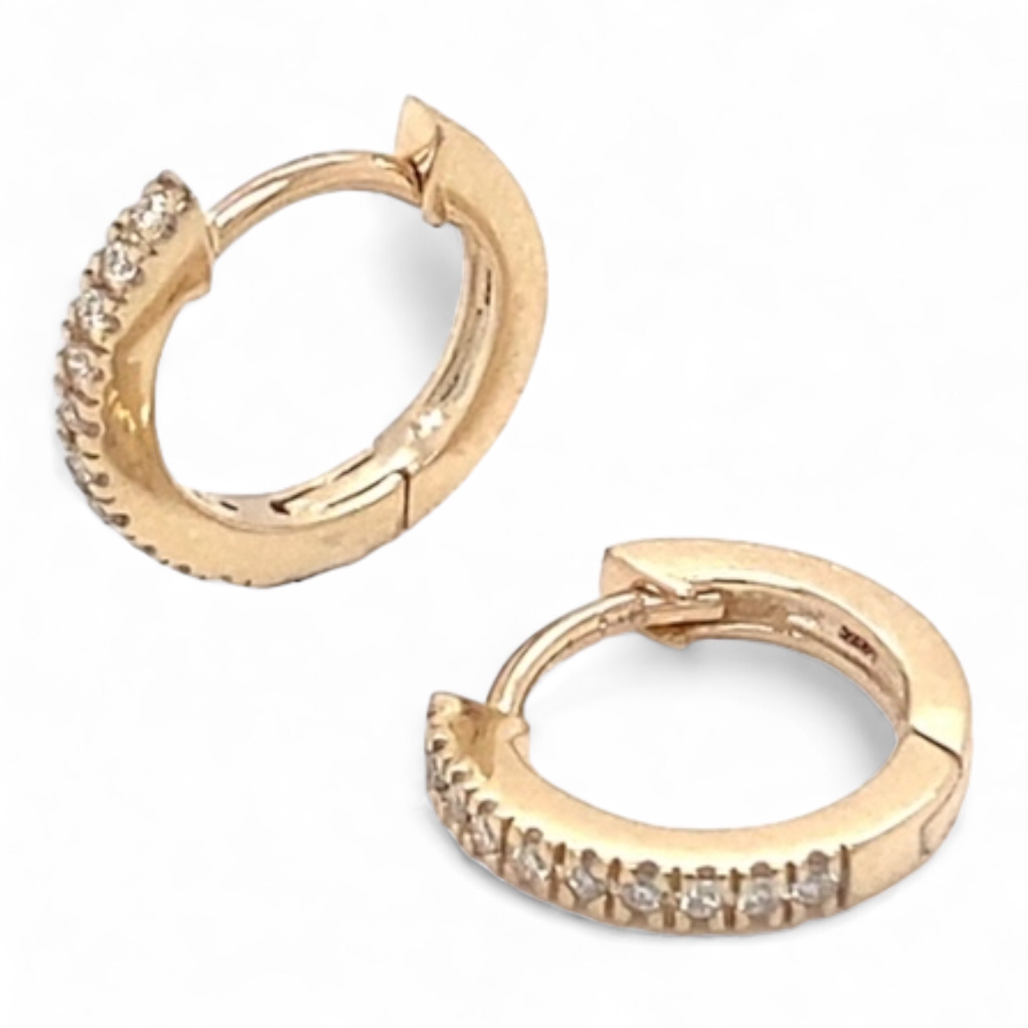 Ollie Solid Gold Huggies with Genuine Gemstone - Caesar Loves Ava