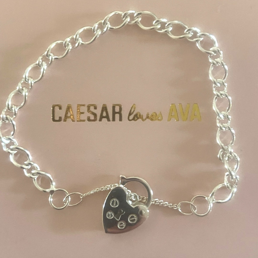 Riley Silver Baby Bracelet with Padlock