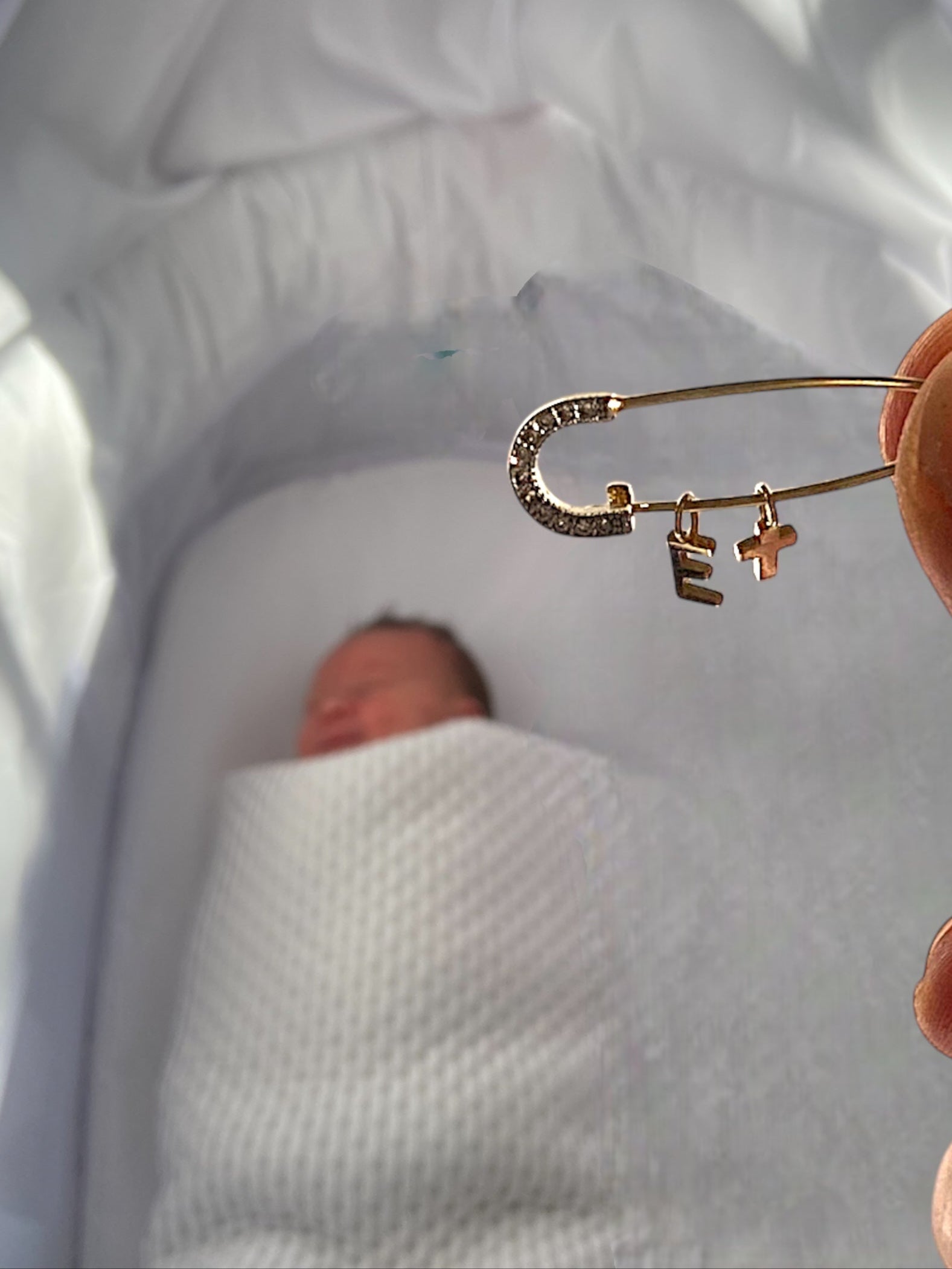 Kaira Solid Gold Keepsake Baby Pin with Cubic Zirconia