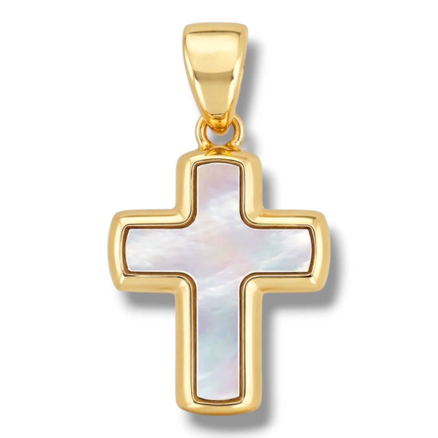 Kalila Solid Gold and Mother of Pearl Cross - Caesar Loves Ava