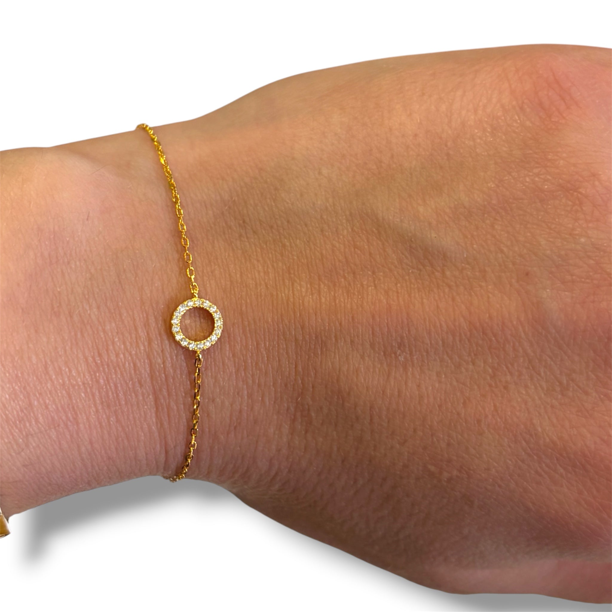 Zara Sterling Silver and Gold Plated Silver Sparkling Circle of Life Bracelet