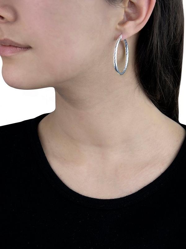 Hattie Sterling Silver Thin Hoop Earrings - Caesar Loves Ava