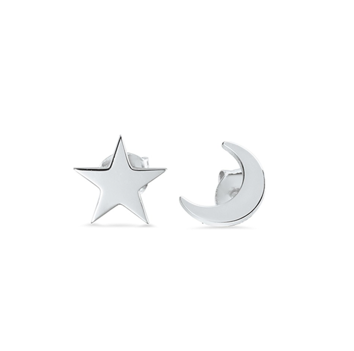 Sophia Sterling Silver and Gold Plated Silver Star and Moon Studs - Caesar Loves Ava