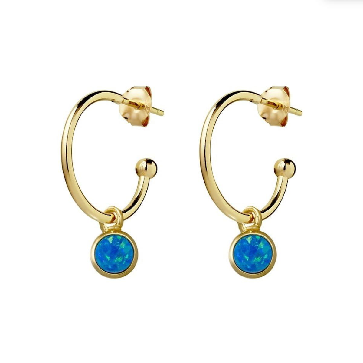 Ella Gold Plated Silver Opalite Earrings - Caesar Loves Ava
