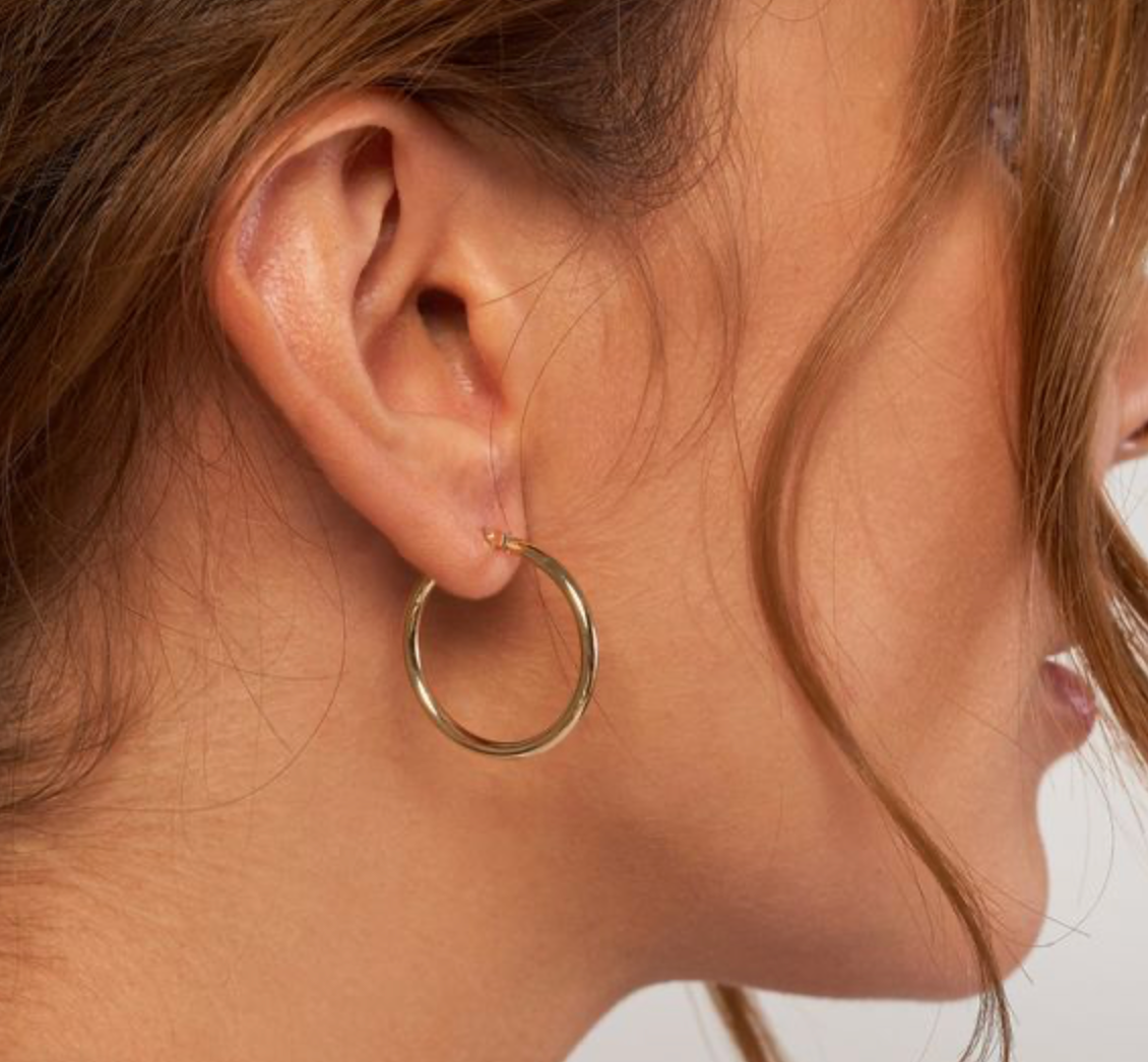 Maya 25mm Solid Gold Hoop Earrings - Caesar Loves Ava