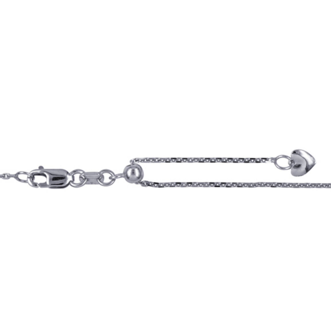 Sterling Silver Slider Cable Chain - 40cm - 45cm - Caesar Loves Ava