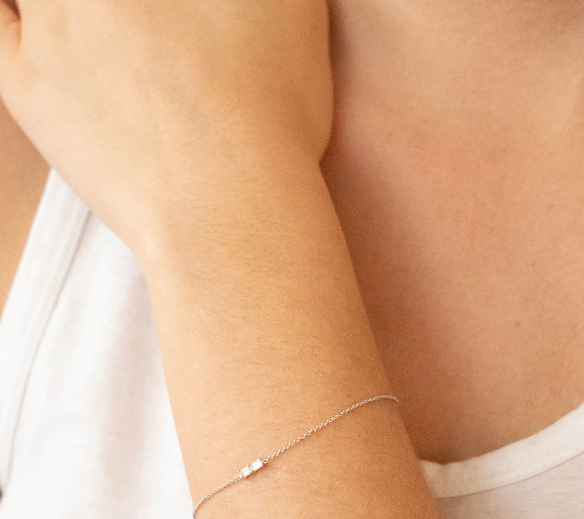 Billie Solid White Gold and Diamond Bracelet - Caesar Loves Ava