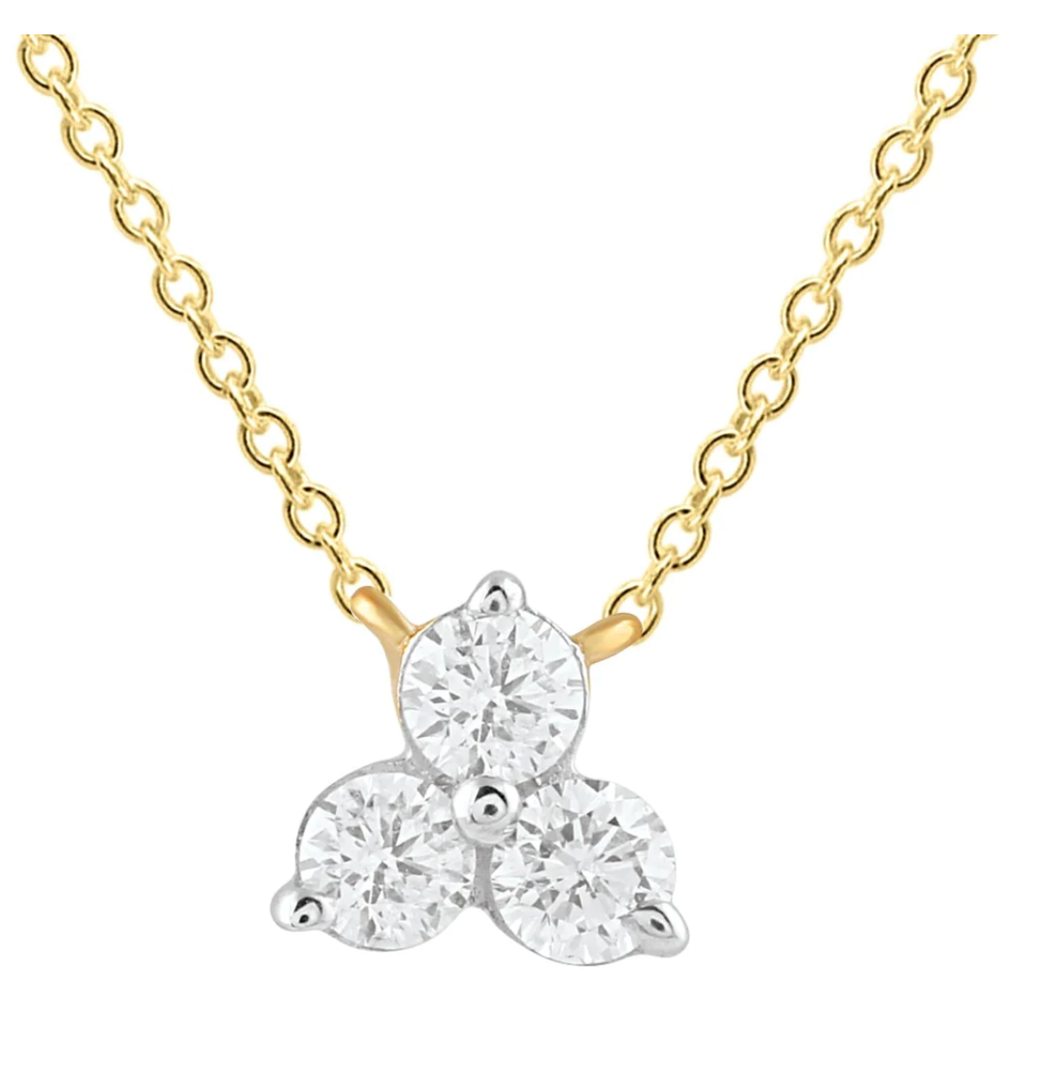Molly Solid Gold and Trio Diamond Necklace - Caesar Loves Ava