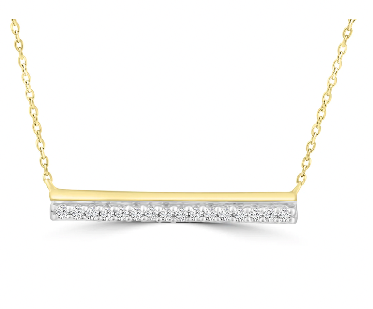 Mikayla Solid Gold and Diamond Bar Necklace - Caesar Loves Ava