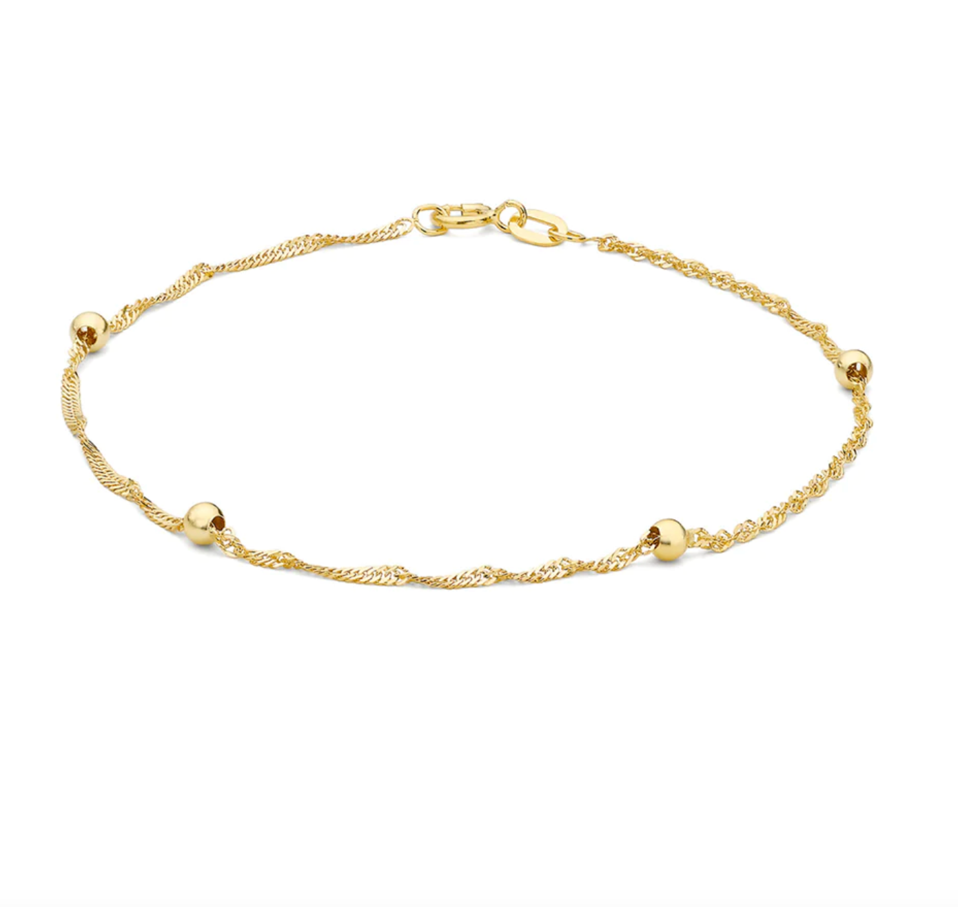 Anja Solid Gold Ball Twist Bracelet - Caesar Loves Ava