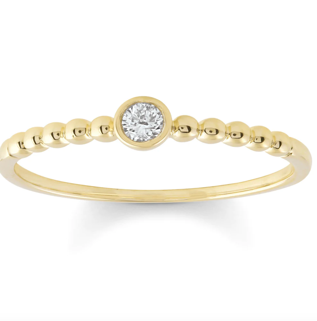 Mara Solid Gold and Diamond Bubble Ring - Caesar Loves Ava