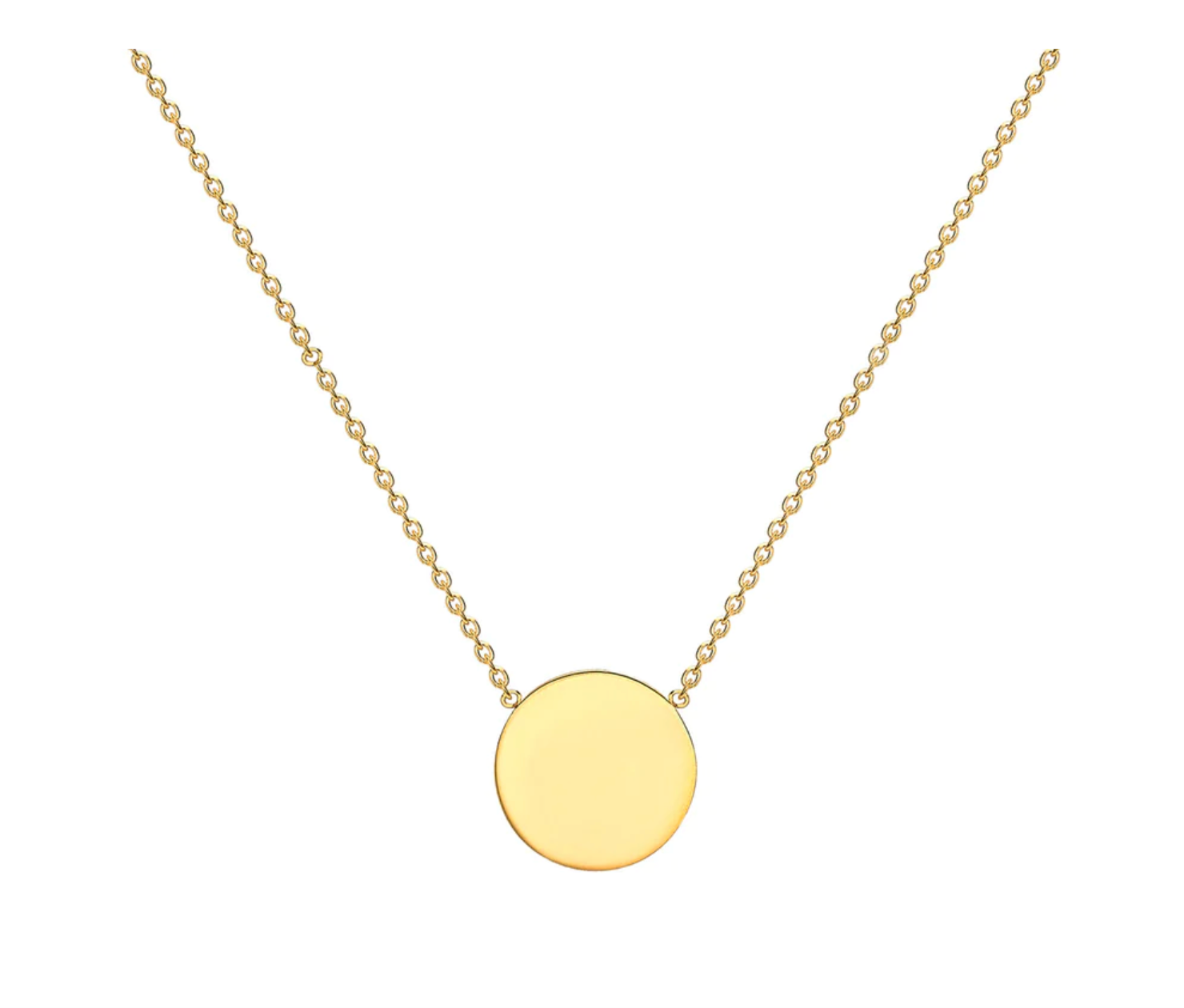 Filippa Solid Gold Engravable 10mm Circle Necklace - Caesar Loves Ava