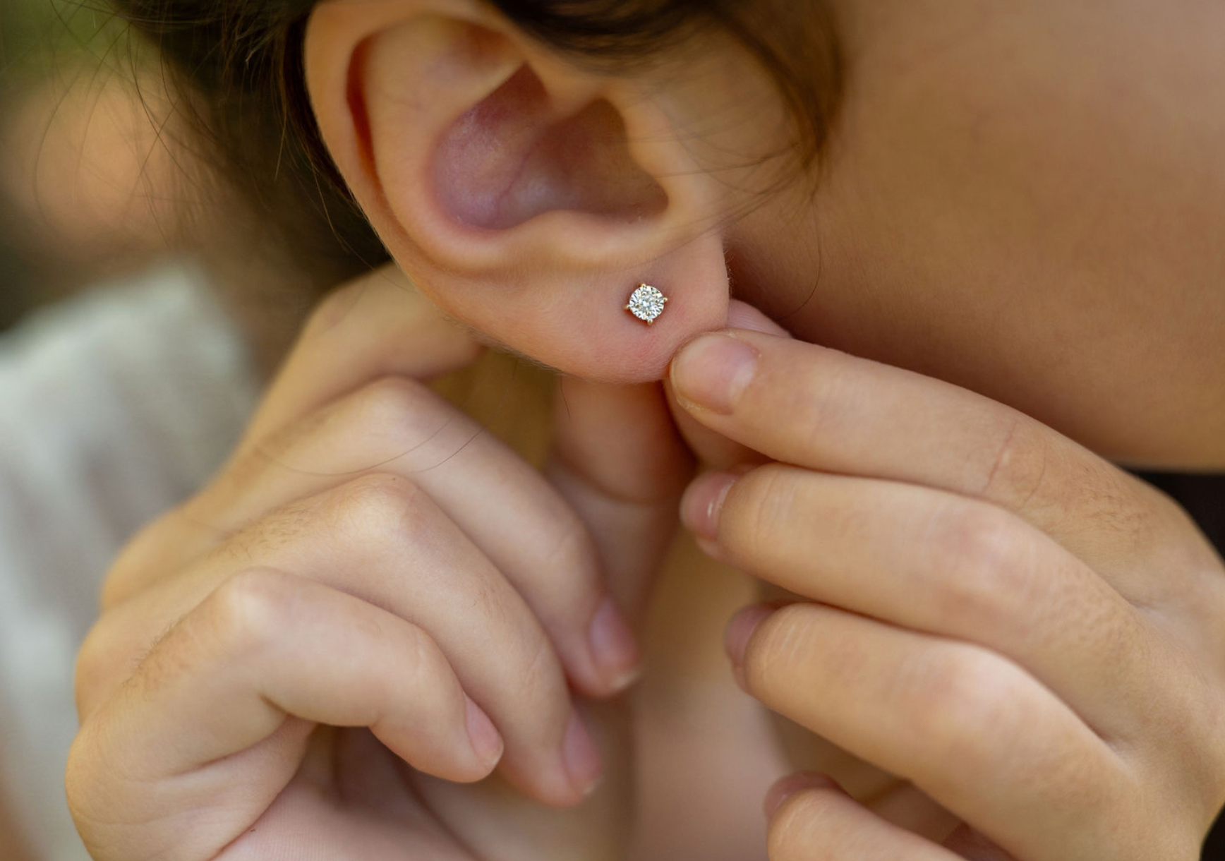 Selah Petite Solid Gold and 0.15 Carat Diamond Studs - Caesar Loves Ava