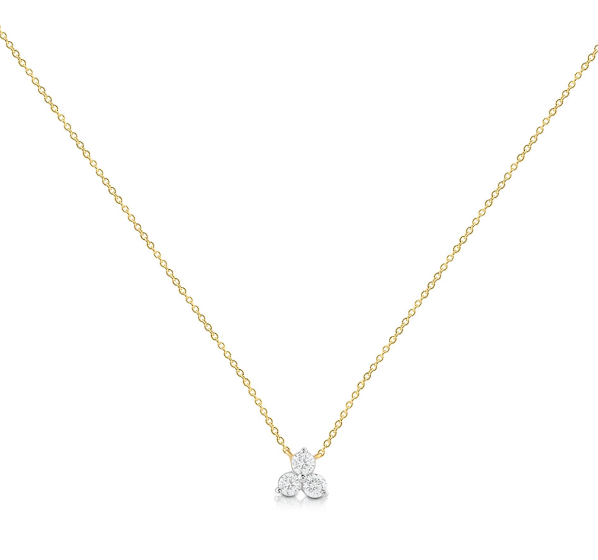 Molly Solid Gold and Trio Diamond Necklace - Caesar Loves Ava