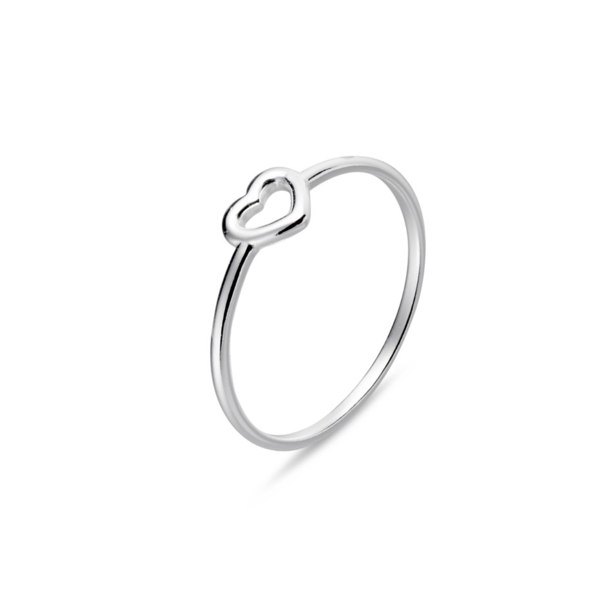 Elena Sterling Silver and Gold Plated Silver Petite Open Heart Ring - Caesar Loves Ava