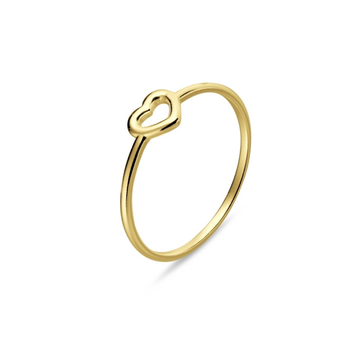Elena Sterling Silver and Gold Plated Silver Petite Open Heart Ring - Caesar Loves Ava