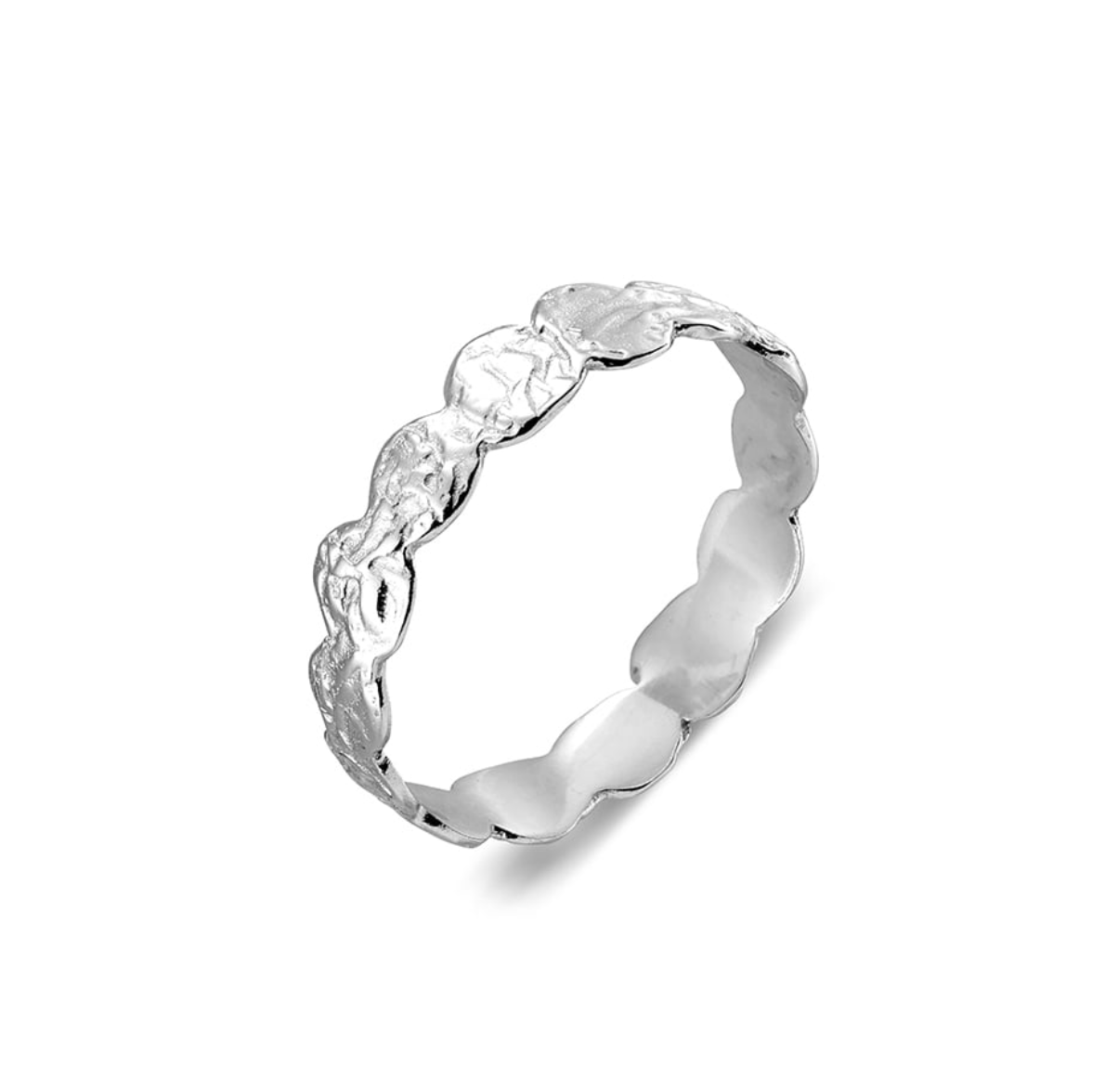 Emery Sterling Silver and Gold Plated Silver Hammered Band Ring - Caesar Loves Ava