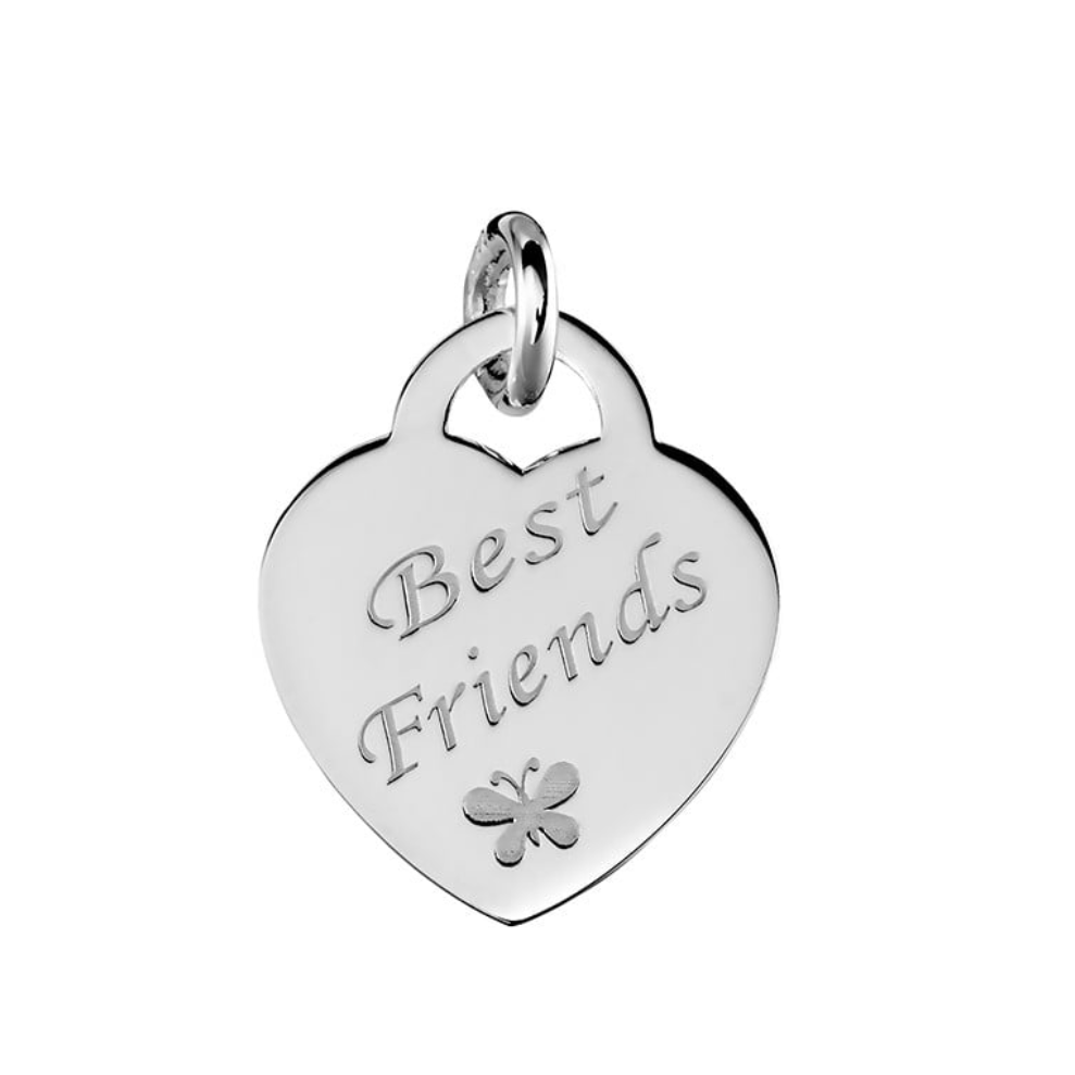 Alannah Sterling Silver Heart 'Best Friends' Pendant - Caesar Loves Ava