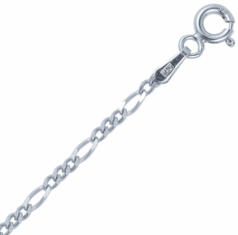 Sterling Silver Italian Figaro Link Chain - Caesar Loves Ava