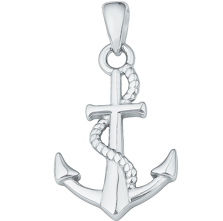James Sterling Silver Anchor Pendant - Caesar Loves Ava