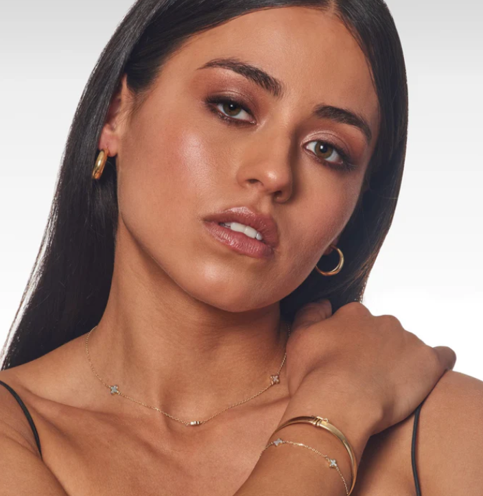 Alina Solid Gold and Clover Necklace - Caesar Loves Ava