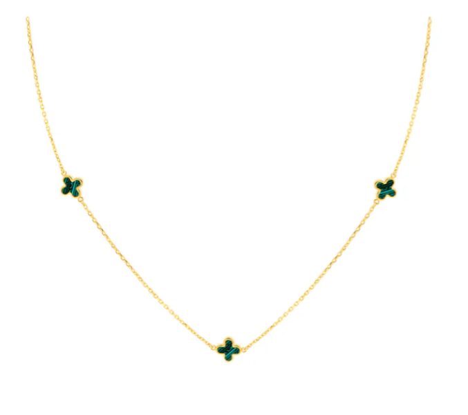 Alina Solid Gold and Clover Necklace - Caesar Loves Ava