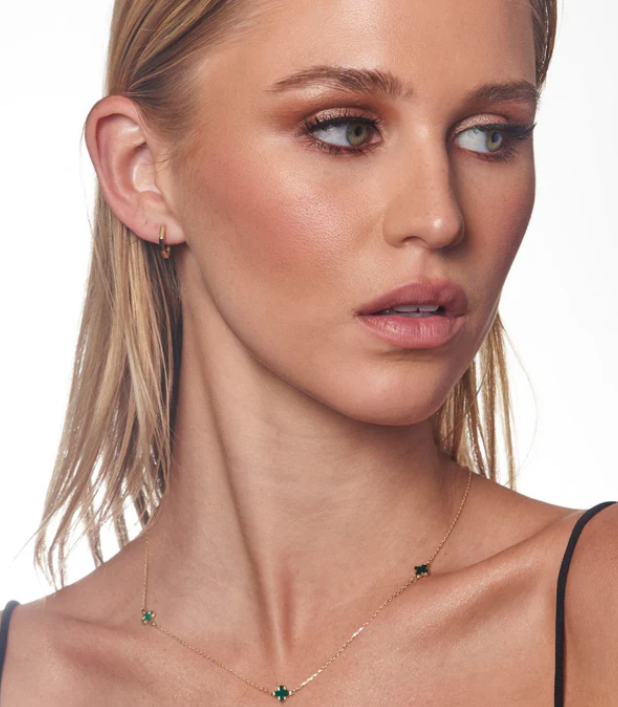 Alina Solid Gold and Clover Necklace - Caesar Loves Ava