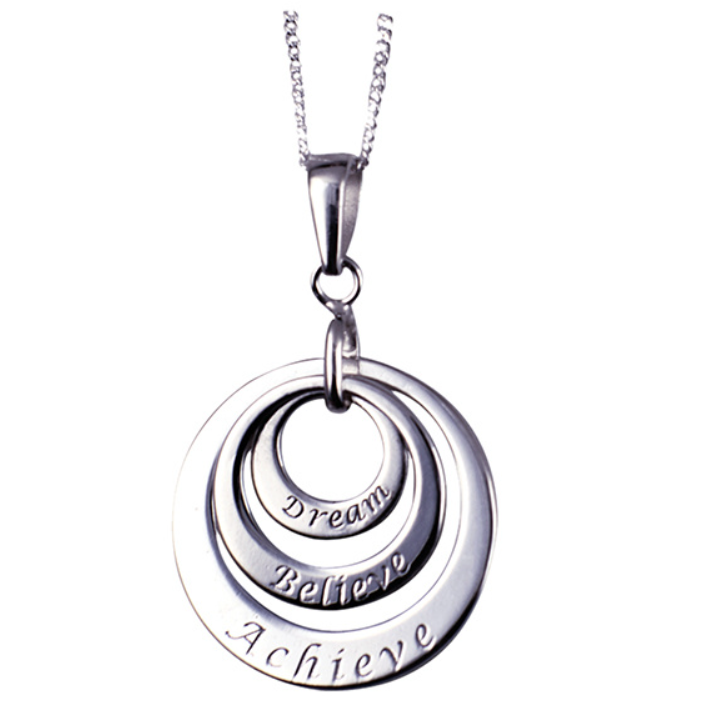 Christie ‘Dream-Believe-Achieve’ Triple Disc Necklace - Caesar Loves Ava
