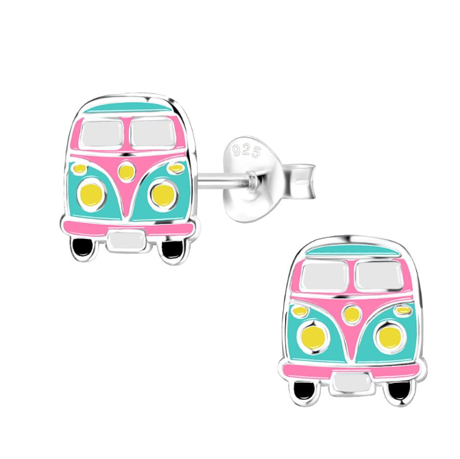 Elke Silver and Enamel Kombi Studs - Caesar Loves Ava