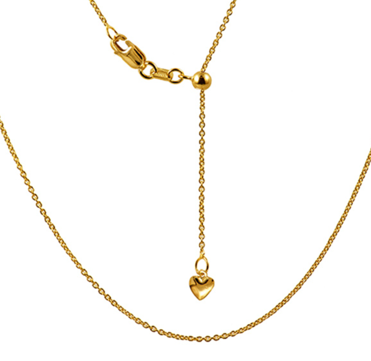 Italian Yellow Gold Slider Cable Chain - Caesar Loves Ava