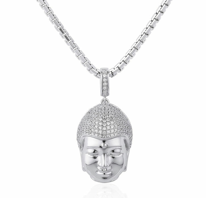 Sterling Silver Dazzling Buddha Pendant - Caesar Loves Ava