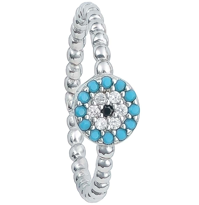 Samira Dazzling Turquoise Evil Eye Ring - Caesar Loves Ava