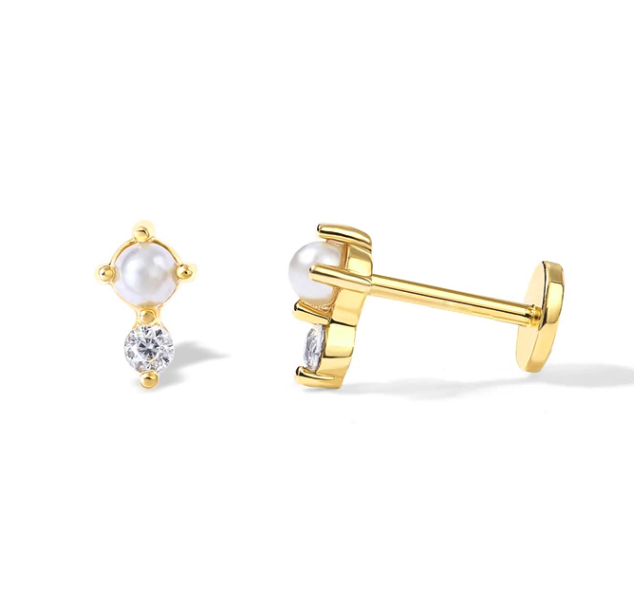 Megan Freshwater Pearl Dazzling Studs - Caesar Loves Ava