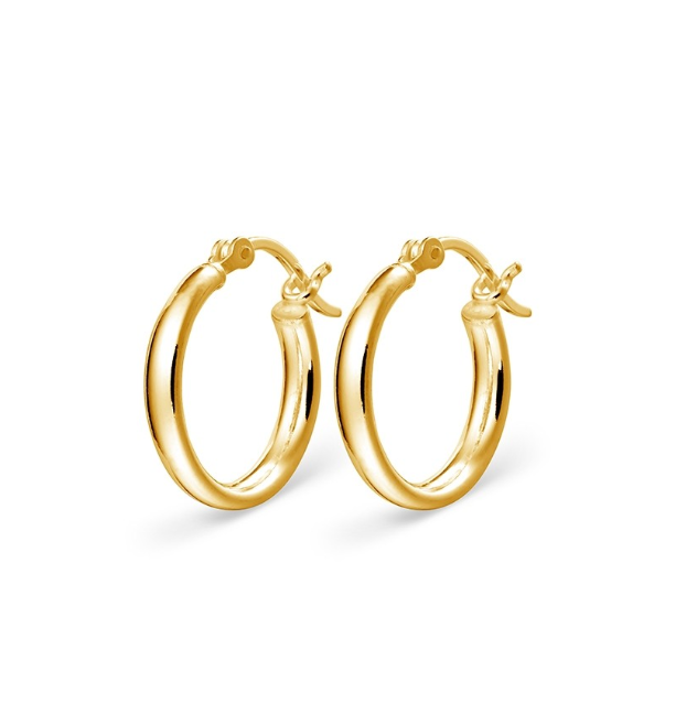 Alessia Sterling silver round tube hoop earring - Caesar Loves Ava