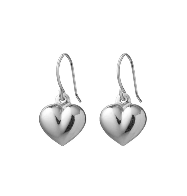 Gabriella Sterling Silver Puff Heart Drop Earrings - Caesar Loves Ava