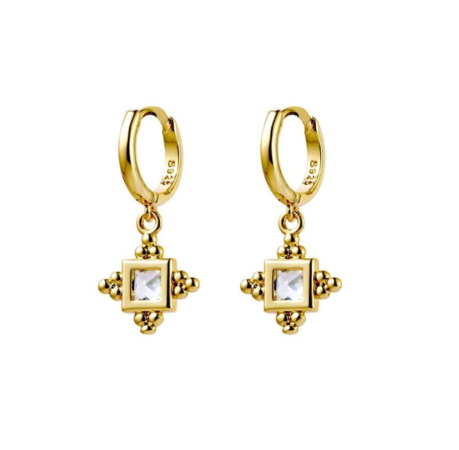 Marie Sterling Silver Vintage Style Drop Huggies - Caesar Loves Ava