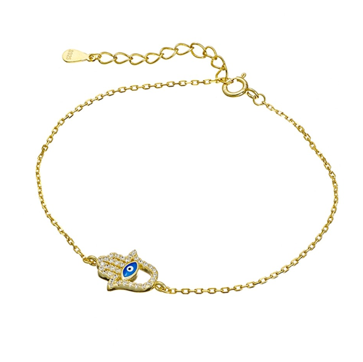 Haifa Sterling Silver Dazzling Hamsa and Evil Eye Bracelet - Caesar Loves Ava