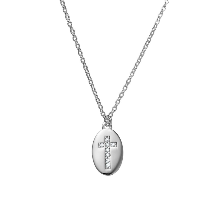 Miri Sterling Silver Encrusted Dazzling Cross Necklace - Caesar Loves Ava